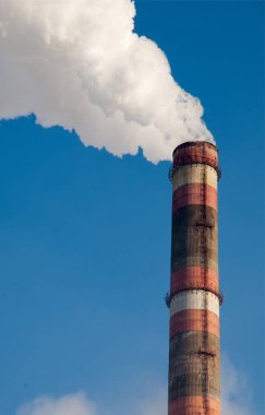 Duman borusu. Isı enerji ağı. CHP. birleştirilmiş ısı ve güç, bir sistem hangi buhar elektrik üretimi bir yan ürünü kullanılır gibi bir güç istasyonu üretilen ısı binalar yakın.