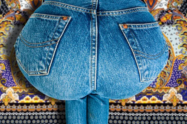 Ass Menina Vestida Jeans Bunda Muito Sexy Bunda Muito Sexy — Fotografia de Stock