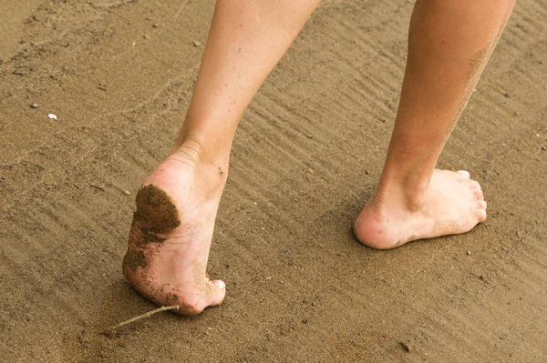 Het Patroon Achtergrond Het Zand Het Strand Losse Korrelige Stof — Stockfoto