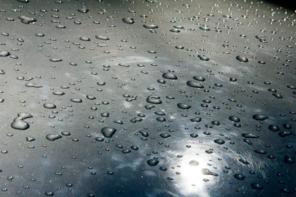 Textuur Achtergrond Regendruppels Lak Neerslag Vorm Van Waterdruppels — Stockfoto