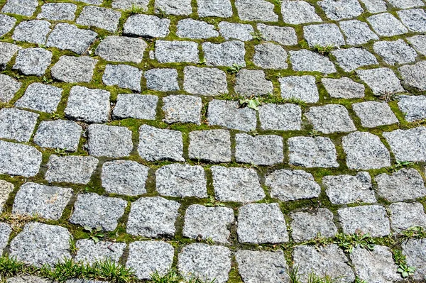 Textura Fundo Contexto Ponte Pedra Selvagem Forrada Com Paralelepípedos — Fotografia de Stock