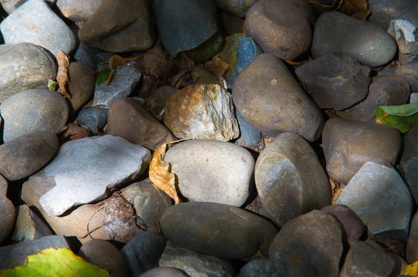 Texture Background Pebbles Small Stone Made Smooth Action Water Sand — Stock Photo, Image