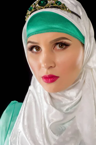 Hijab Lenço Cabeça Islâmico Mulheres Roupa Geral Esconde Figura Pulsos — Fotografia de Stock