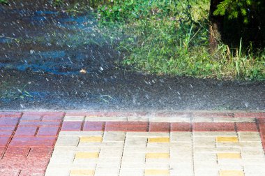 Doku, arka plan. Doku, arka plan. Kaldırım. herhangi bir taş döşeli alan veya yüzey. kaldırım, patika, causeway, footway, yan
