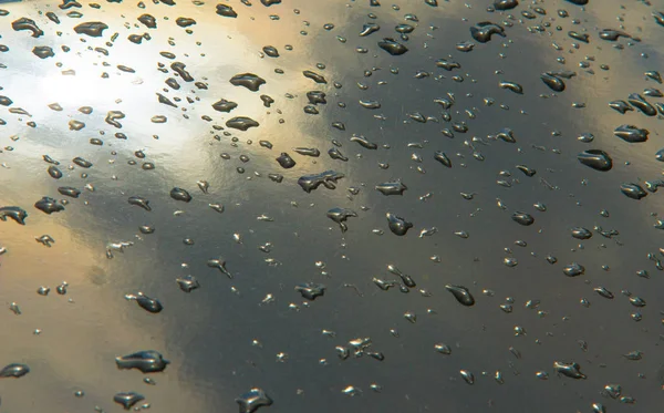 Texture Fond Gouttes Pluie Sur Peinture Véhicule Surfaces Peintes Dans — Photo