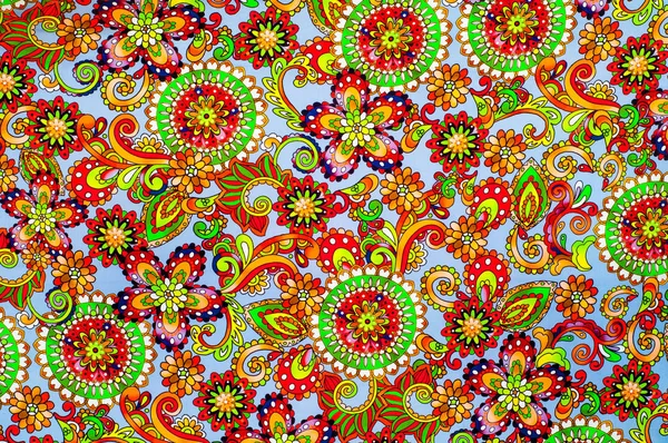 Fabric flowers red green — Stock Photo, Image