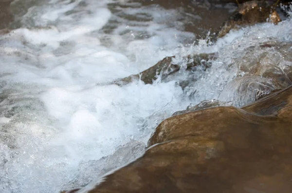 Textura Piedra Hielo Agua Agua Que Fluye Turbulento Flujo Las — Foto de Stock