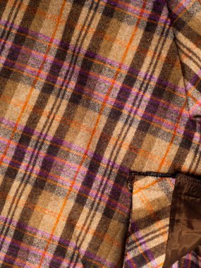 bir kadının etek kesme. Yün İskoç kafes. Doku