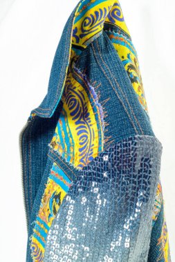 Denim ceket el yapımı. Stüdyo fotoğrafı