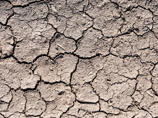 背景的纹理 从地球的高温中裂开 干燥破裂的地球背景 粘土沙漠纹理 裂开的粘土地面 裂开的泥纹理 裂开的地球背景 — 图库照片