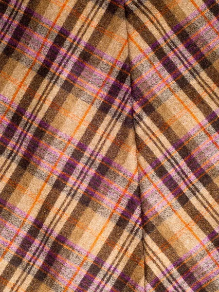 Cutting Woman Skirt Wool Scottish Cage Texture — Stock Photo, Image