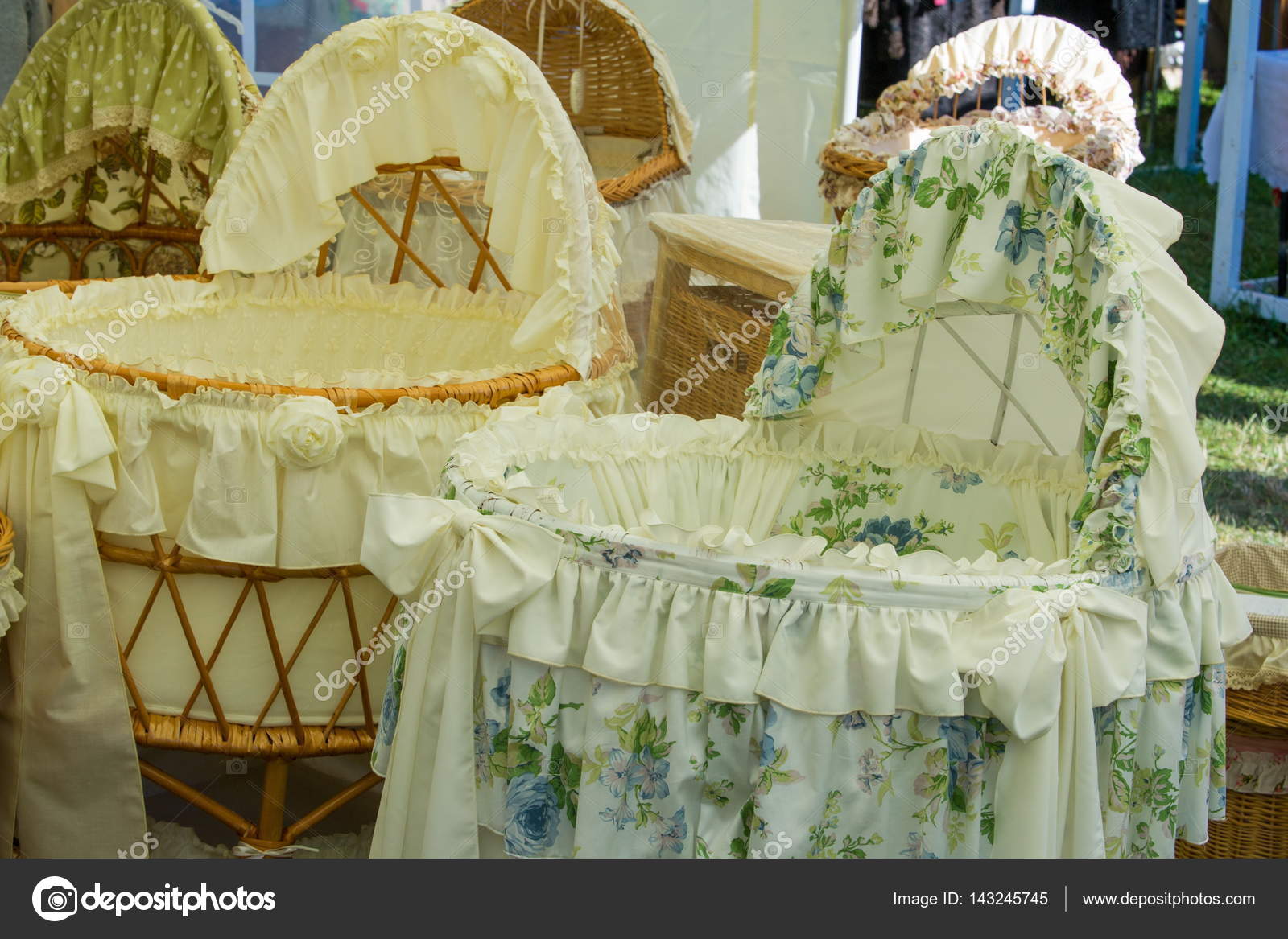 Artistic Wickerwork Willow Design Decoration Crib Baby Stock