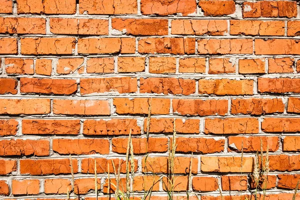 Textura Parede Tijolos Parede Abandonada Velha Construída Tijolos — Fotografia de Stock