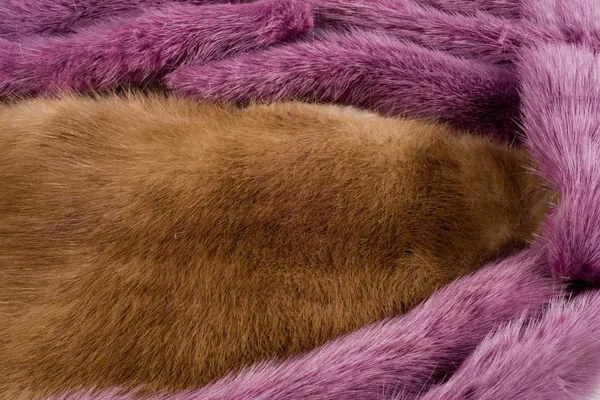 Texture, background. Mink fur multicolored. mink tails — Stock Photo, Image