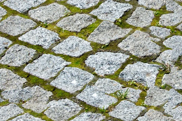 Textura Sin Costuras Fondo Pavimento Granito Pavimentado Cubierto Con Asfalto — Foto de Stock