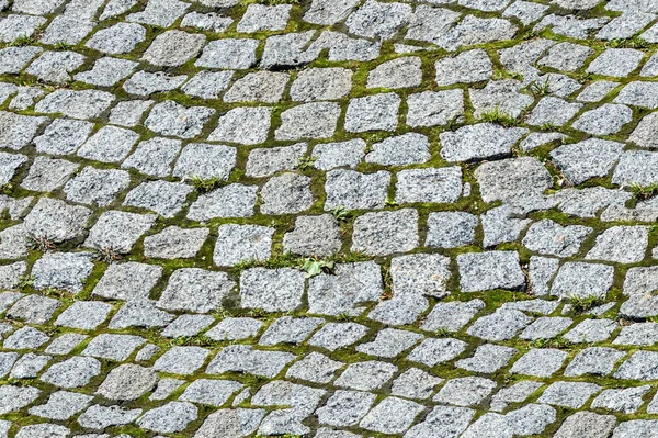 Textura Sem Costura Fundo Pavimento Granito Pavimentado Coberto Com Estrada — Fotografia de Stock