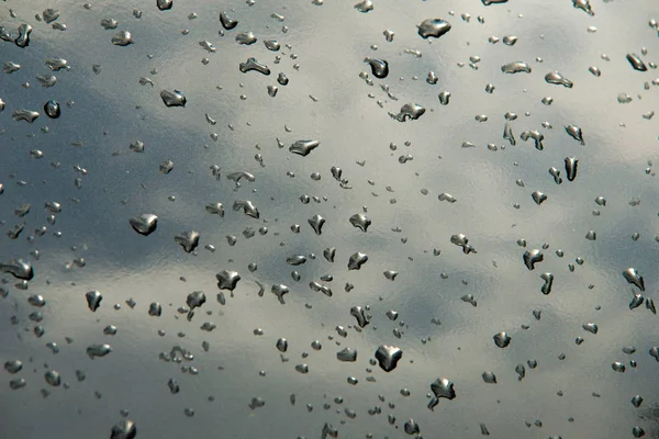 Textura Fundo Gotas Chuva Sobre Pintura Veículo Superfícies Pintadas Num — Fotografia de Stock