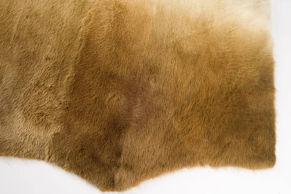 Textura, fundo. pele de vison. Casaco de alfinete. Cor dourada pele de vison. a) — Fotografia de Stock