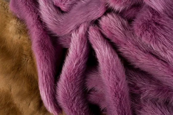 Texture, background. Mink fur multicolored. mink tails — Stock Photo, Image