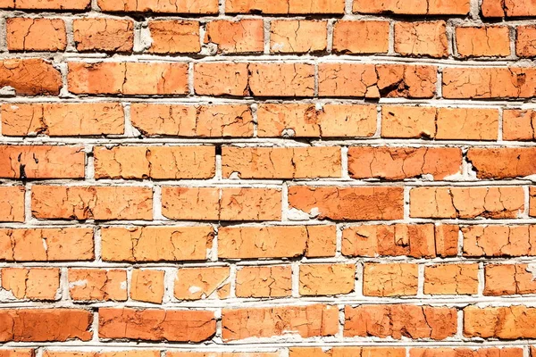 Textura Parede Tijolos Parede Abandonada Velha Construída Tijolos — Fotografia de Stock