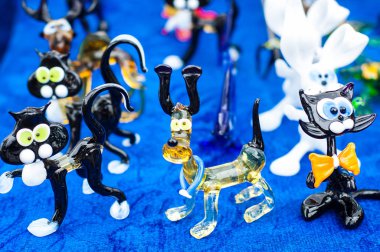 Doku, arka plan, desen. Camdan yapılmış oyuncaklar