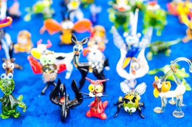 Doku, arka plan, desen. Camdan yapılmış oyuncaklar