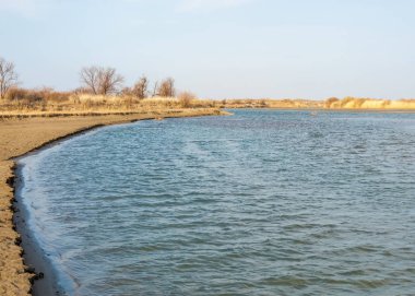 nehir bahar. bahar Nehri Orta Asya'da. Kazakistan bozkır nehir Semirechye. 