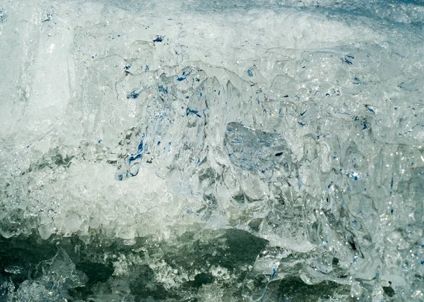 Loni Jaře Sníh Textury Vody Tajícího Ledu Jarní Brooks Slunečného — Stock fotografie