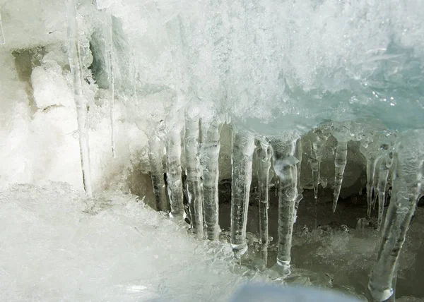 Der Letzte Frühling Schnee Textur Des Schmelzwassers Den Quellbächen Einem — Stockfoto