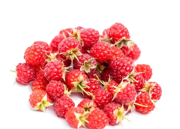 覆盆子 食用的软水果有关黑莓 由淡粉红小核果的群集组成 — 图库照片