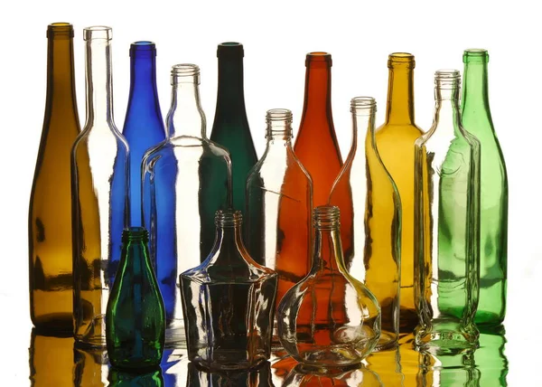 Flaschenbeschaffenheit. Flaschen im Atelier fotografiert — Stockfoto