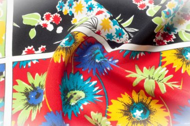 Doku arka plan deseni. İnce ipek kumaş, çiçek desenli. Çiçek süsleme arka plan olarak yararlı Tekstil şablonu. Çiçek Tekstil veya kumaş. Kumaş dokusuna. Kumaş, tekstil, kumaş, dokuma malzeme,.