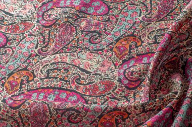 Doku arka plan deseni. Paisley vintage çiçek motifi sorunsuz etnik. Soyut dantel modeli. Taklit bir tekstil fabrikası. Renkli duvar kağıdı el boyaması