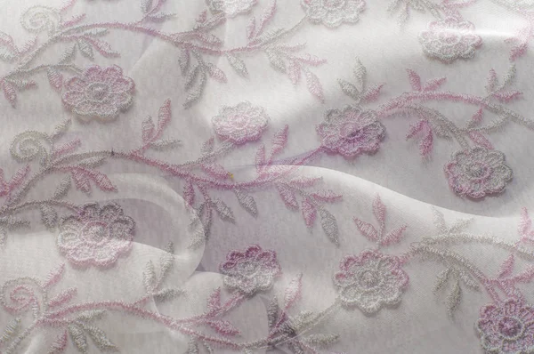 Textur Hintergrund Muster Rosa Spitze Auf Weißem Hintergrund Rosa Glänzender — Stockfoto