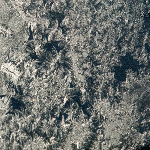 Textura Fundo Padrão Padrão Gelado Vidro Macro Disparado Floco Neve — Fotografia de Stock