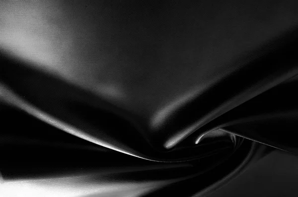 Υφή Φόντο Φαντασία Μαύρο Μεταξωτό Ύφασμα Καθαρό Μετάξι Charmeuse Κρέπα — Φωτογραφία Αρχείου