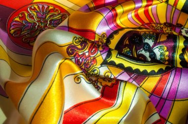 Doku, arka plan, desen. Kumaş ipek soyut desen. Varolan düşüncesinde ya da bir fikir olarak. Yün, pamuk veya benzer fiber yapılmış dokuma veya keçe kumaş.