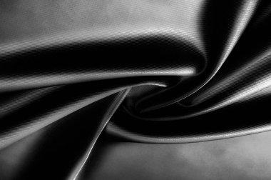 Doku, arka plan, desen. Siyah ipek kumaş. Saf ipek Charme