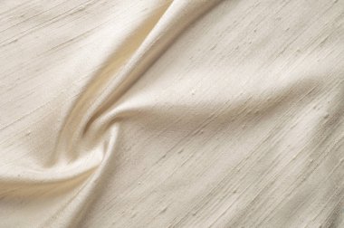Doku arka plan deseni. Keten kumaş açık bej. Hafif kaş