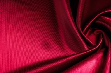 Doku, arka plan, desen. Kırmızı ipek kumaş. Bu saten kumaş 