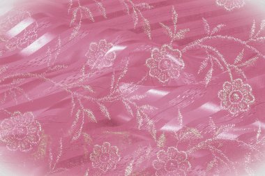 Doku, arka plan, desen. Pembe dantel closeup pembe dantel kumaş arka planlar için yararlı. Ekran alışveriş çantası kumaş kumaş, pembe dantel tasarım çanta pembe, Rose Pattern ekranda dokusuna