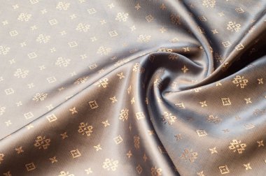 Doku arka plan deseni. Kahverengi ipek kumaş. Soyut backgrou