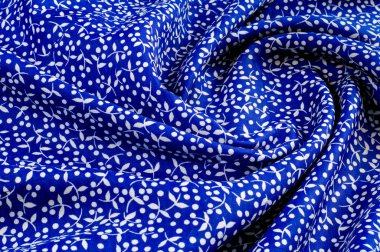 Arka plan doku, çizim. Kumaş Pamuk. Mavi arka plan, küçük