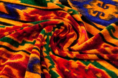 Doku, arka plan, desen. Bez Özbek motifler. Hint kumaş. MaLy halı Müslümanlar için