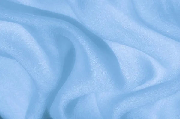 Textuur Achtergrond Patroon Stof Zijde Licht Bleke Blauwe Kleur Zijde — Stockfoto