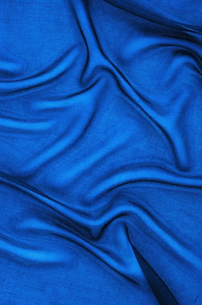 Tekstur, latar belakang, pola. Kain transparan biru. Kristal o — Stok Foto