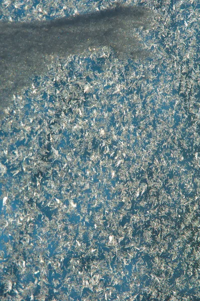 Textura Padrão Fotografia Inverno Imagem Geada Vidro Água Congelada Copo — Fotografia de Stock