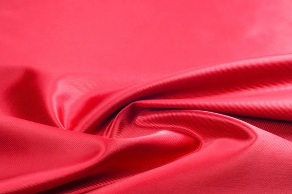 Texture, background, pattern. Red silk fabric.This satin fabric — Stock Photo, Image