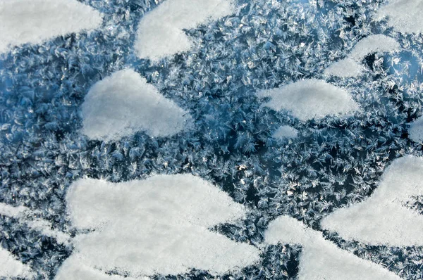 Textura Vzorek Zimní Fotografie Obrázek Námrazy Skle Zmrzlé Vody Skle — Stock fotografie