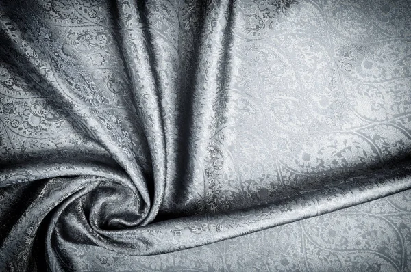 Hintergrund Textur Muster Der Graue Paisley Seidenjacquard Ist Ein Aufwendig — Stockfoto